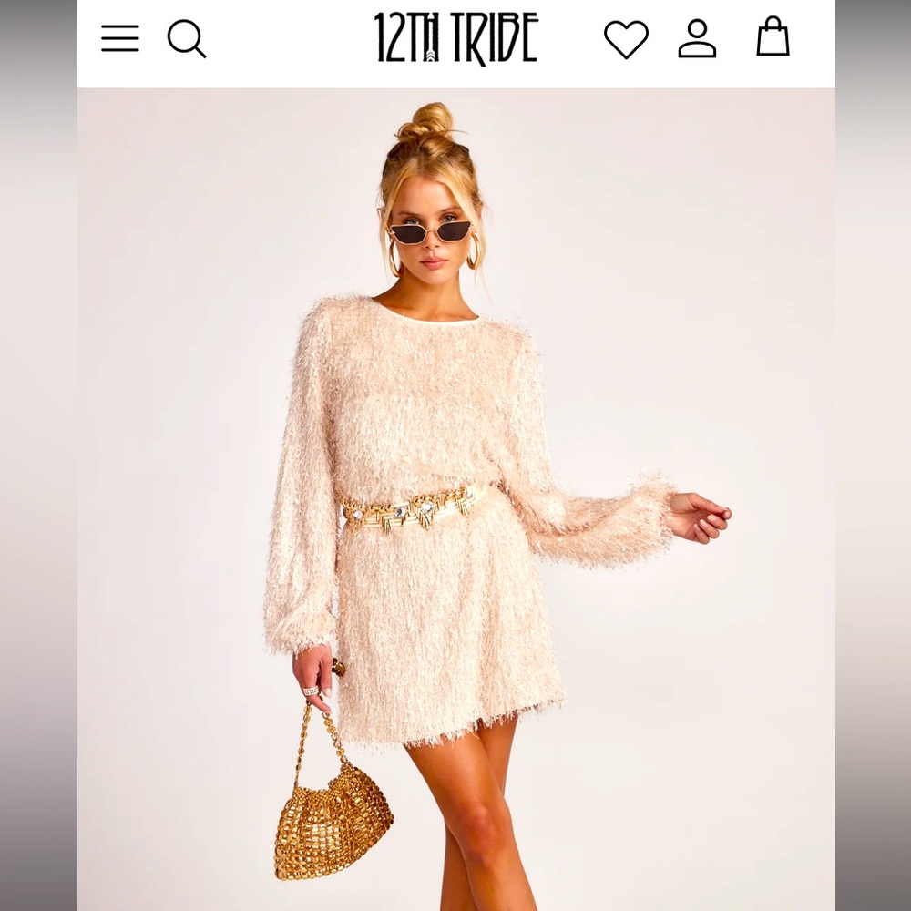 Cream long sleeve dress 12th tribe - large - could fit xl or medium,  TAGS ON